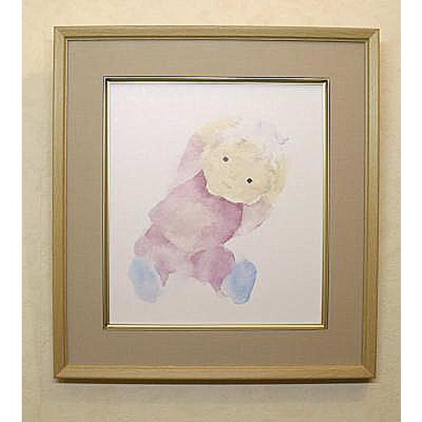絵画 いわさきちひろ おつむてんてん 額 児童画 色紙 送料無料