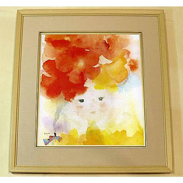 いわさきちひろ 額装色紙 複製画 12点まとめて 童画 水彩画 R8SB437