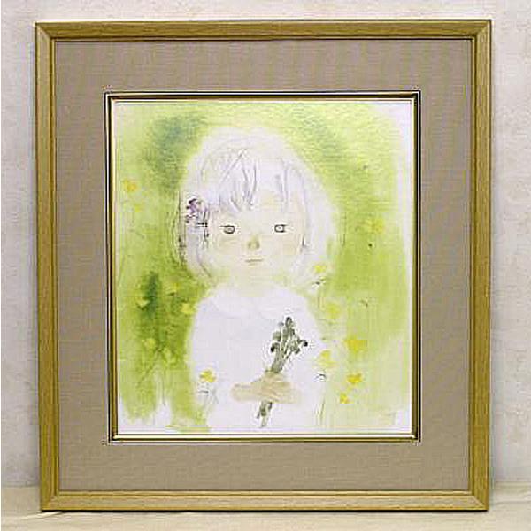 いわさきちひろ絵画と色紙3枚 いわさきちひろ絵画と色紙3枚 いわさきちひろ絵画と色紙3枚