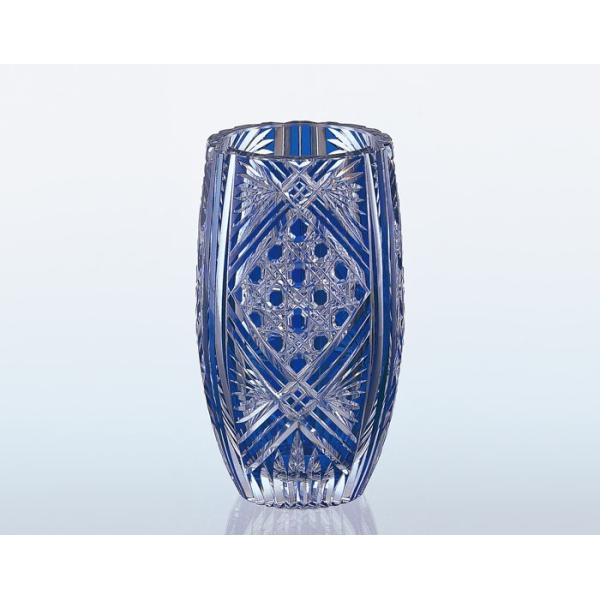 江戸切子花瓶　箱付き 花瓶 名入れ 江戸切子 F673-1845-CCB 新築祝い 結婚祝い 開店祝い 開業