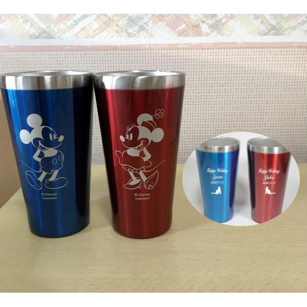 タンブラー　名入れ ステンレス　ディズニーペア　ミッキーミニー 真空断熱保温保冷 　結婚祝 クリスマスプレゼント 結婚記念日のお祝い