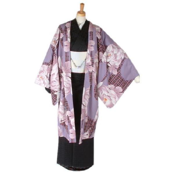 組曲」仕立て上がり羽織 チェックに乱菊（紫） - 色留袖