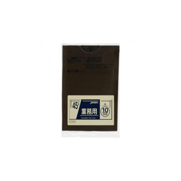 ジャパックス スタンダードカラーポリ袋45L 茶 10枚×60冊 CCB45-