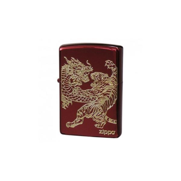 ペンギンライター ZIPPO 龍虎 赤金　メール便対応商品