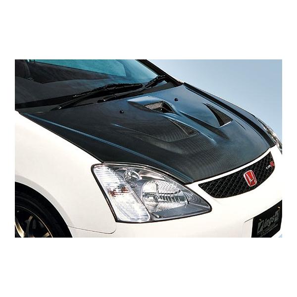 イングス N-SPEC」シビック（EP3）TypeR用エアロボンネット（綾織り