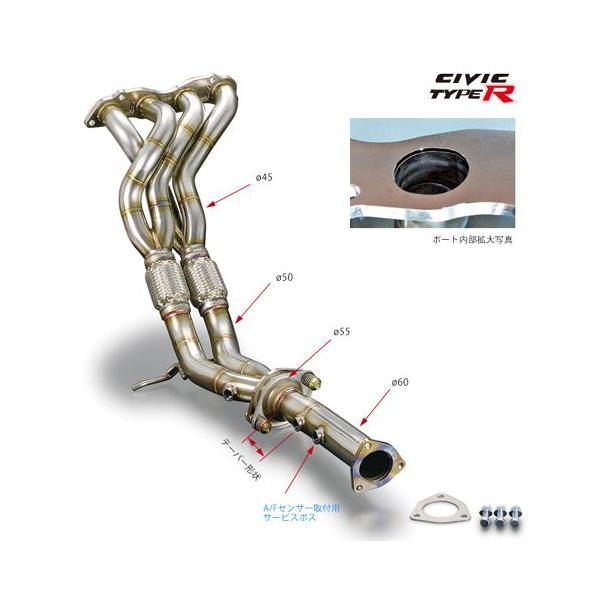 戸田レーシング TODA」シビック(FD2 TypeR)K20A用エキマニ(4-2-1 SUS) :toda-ex-fd2:総合カー用品店 A-Line Japan 通販 戸田レーシング 軽量フロントプーリーKIT エアコン無し シビック FD2 K20A TYPE R 北海道・沖縄・離島は要確認