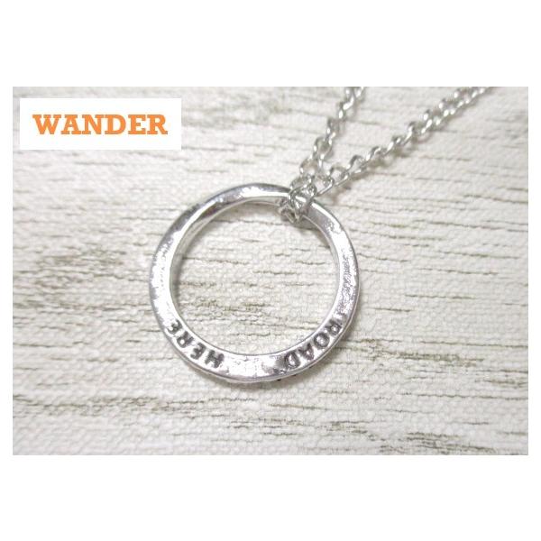 ネックレス メンズ メンズネックレス メンズアクセサリー ペンダント メッセージリング 合金 チェーン PUレザー ２バリエーション WANDER