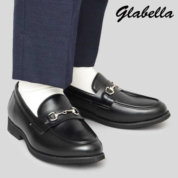 在庫限り40%OFFクーポン ビットローファー メンズ ローファー 軽量 ビジネス 黒 ブラック シンプル グラベラ glabella