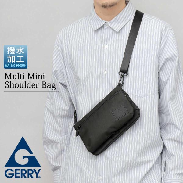 GERRY ジェリー ミニショルダーバッグ メンズ レディース 撥水 サコッシュ コンパクト 軽量 多収納 ポケット付き 斜めがけ アウトドア 父の日