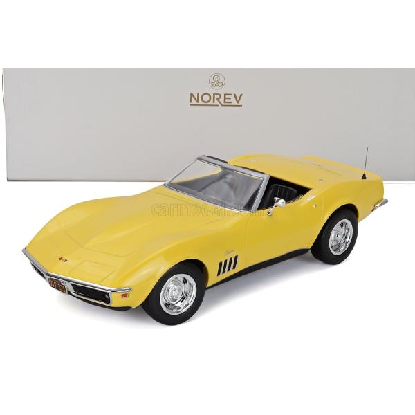 ミニカー アメ車 1/18 シボレー コルベット ノレブ NOREV 1/18 CHEVROLET CORVETTE CABRIOLET OPEN 1969 YELLOW 189039