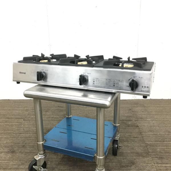 ■中古品 リンナイ 卓上ガスコンロ 3口コンロ RSB-306A LPガス 2021年 738ｘ275ｘ151ｍｍ 動作問題無し■ リンナイ 卓上3口ガスコンロ RSB-306A 中古 4ヶ月保証 2021年製 都市