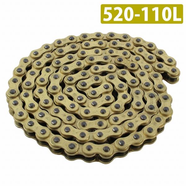 『520-110L』強化 消音タイプ 汎用 バイク ゴールドチェーン ノンシール チェーン ドライブチェーン ホンダ ヤマハ カワサキ