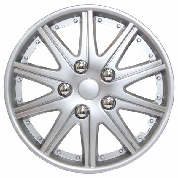 15インチ ホイール カバー キャップ 4枚 汎用 タイプ2：シルバー R15