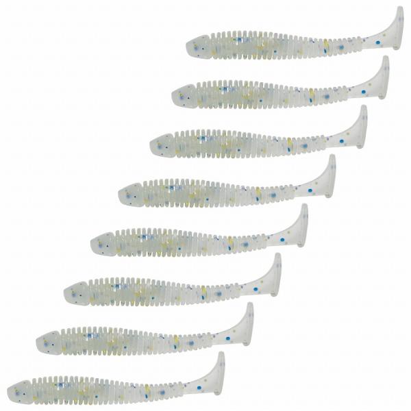 ソフトルアー 8個セット ワームセット ホワイト 白 2.3インチ 6cm/60mm