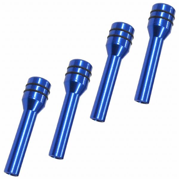 送料220円】汎用 4個セット アルミ製 ドアロックピン 青/ブルー