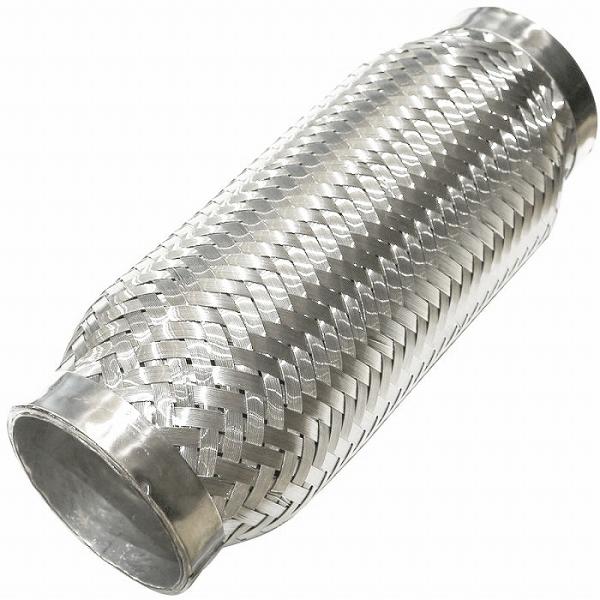 【送料480円】汎用 φ60.5×200mm フレキシブル ステンレス パイプ マフラー メッシュ 補修 排気 漏れ ジャバラ 蛇腹 車 修理 ワンオフ 2重
