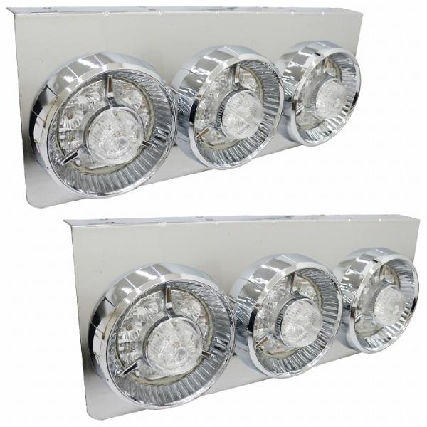 クリア』汎用 中型 大型 トラック フルLED 24V テールランプ 3連 丸型