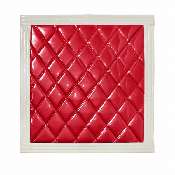 トラック 泥除け マット マッドフラップ 600mm×600mm 60cm×60cm ホワイト×レッド 白縁 白フチ 赤 泥よけ マッドガード