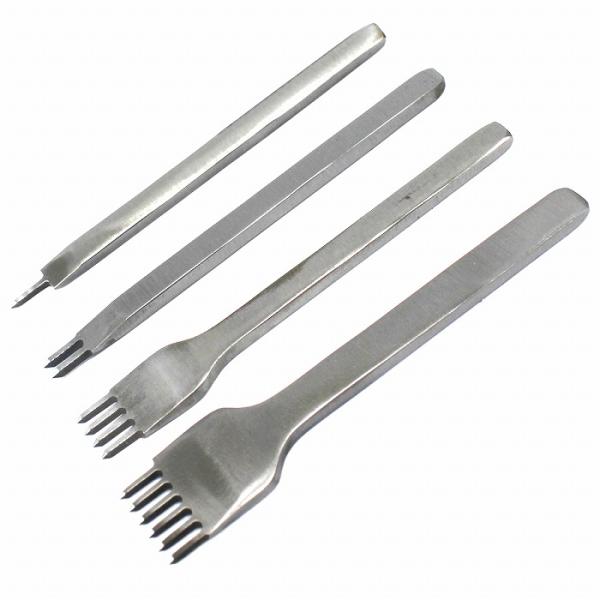 送料220円】菱目打ち 3mm ピッチ 4本 セット レザークラフト 道具 工具
