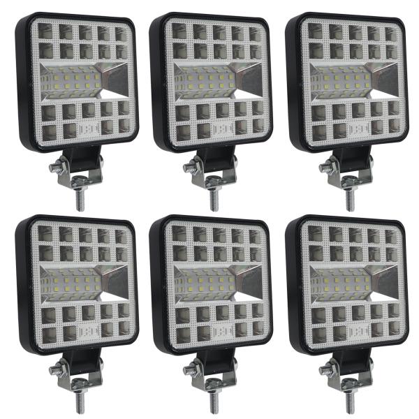 6個 8.5cm 角型 29連 LED ワークライト 12V/24V IP67防水 ライトバー 作業灯 投光器 サーチライト 車 トラック 重機 集魚灯
