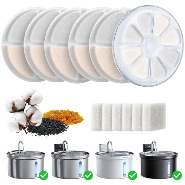 FEELNEEDY 猫 給水器 コードレス 3.5L (用フィルター 6個+フィルター