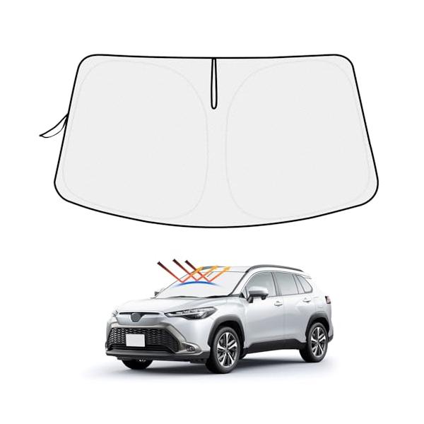 ハンドル日よけカバー付きMozan トヨタ カローラクロス サンシェード フロントガラス用 Corolla Cross 車用サンシェード UVカ