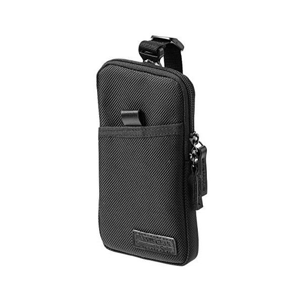 サンワダイレクト スマホポーチ リュック 3WAY取付け 6.5インチまで対応 ブラック 200-BAGOP1BK