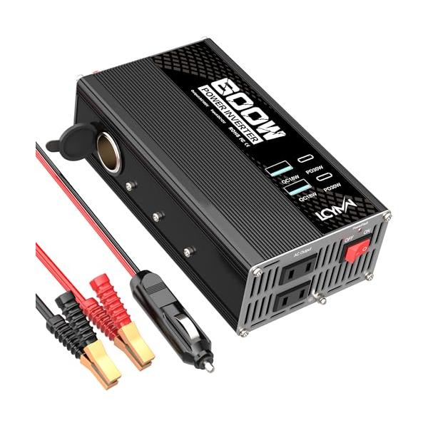 LCYMW インバーター 600W 12V 100V シガーソケット AC100Vコンセント