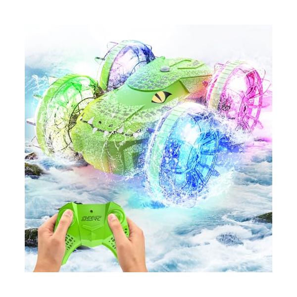 グリーン/-/-・Color:グリーン・水陸両用&amp;革新的なリモコンカーこのラジコンカーは陸上だけでなく、水中でもスムーズに走行することができます。プール、湖、または浅水域など、さまざまな環境で楽しむことができる非常に興味深く多機能な...