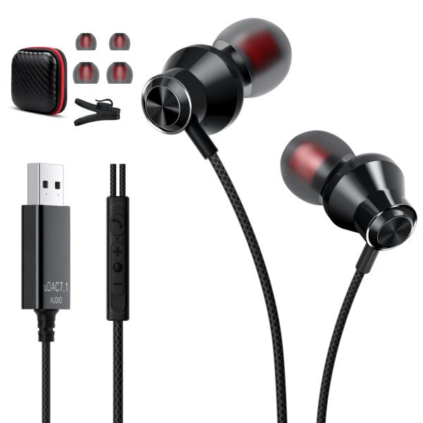 ・ブラック  ・PC用ヘッドセット usb・DAC内蔵：イヤホンマイク usbはφ14.2mmドライバーとDACチップを搭載しながら、カナル型構造と金属シェルを組み合わせることで、デジタル信号がアナログ信号に変換され，高解像度の信号を転送で...