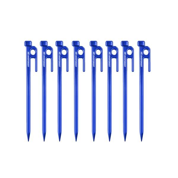 ・ブルー20cm8本  DZLD001・・Color:ブルー20cm8本・?商品詳細 ：サイズ(約)： 直径8~9×長さ200mm、重量:(約) 43g ※1本あたり、材質：アルミニウム合金材 セット内容 アルミ製 鍛造ペグ(20cmペグ)...