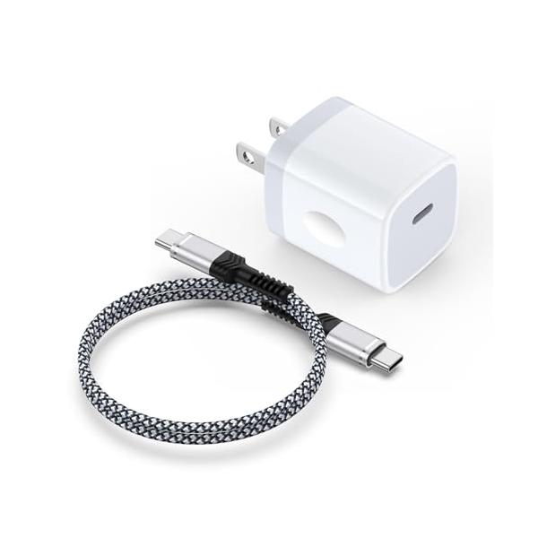 iPhone16 急速充電器 小型 軽量 20W USB-C電源アダプタ+50cm 60W Type