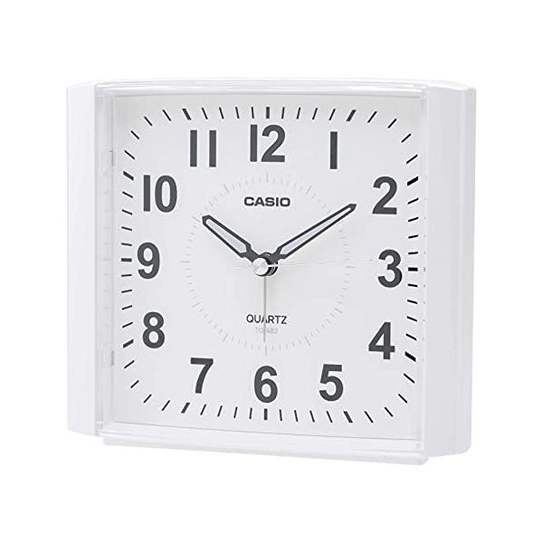 他サイト： CASIO(カシオ) 目覚まし時計 置き時計 ホワイト 白 アナログ スヌーズ ライト シンプル TQ-482-7JFの商品画像