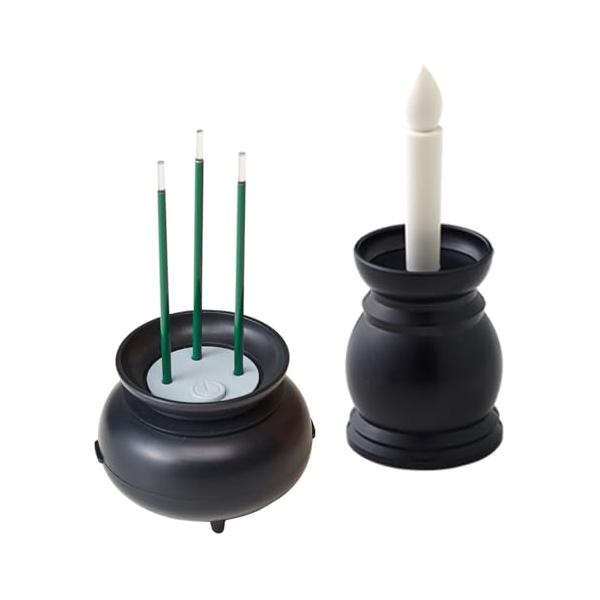 LED線香+LEDローソクブラック/LEDローソク4.8×4.8×12.1cmLED線香6.2×6×10.8cm/1010218・Style:LED線香+LEDローソク・パッケージ個数:1・LEDローソク商品サイズ/(約)4.8×4.8×高...