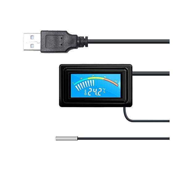 KETOTEK デジタル車用温度計 USB 温度計 -50°C~110°C 温度