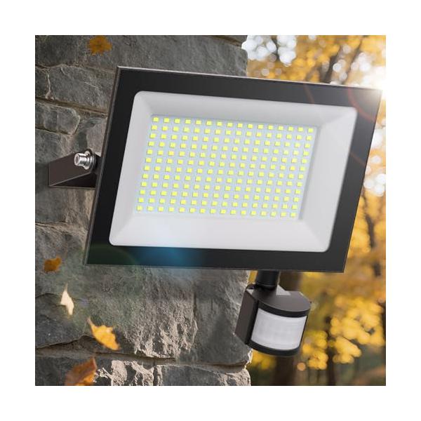 CLY センサーライト LED 100W 人感明暗センサー コンセント式 人感センサーライト 超高輝度 12000LM 投光器 昼光色 6500