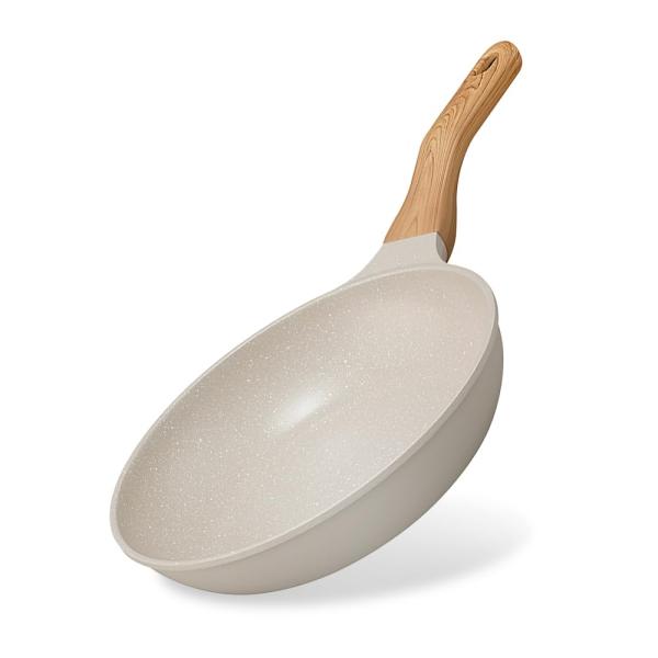 他サイト： アイリスオーヤマ フライパン 24cm IH・ガス火両用 ナチュかるフライパン 軽量 食材がくっつきにくいフッ素コーティング 内側は上品なマーブの商品画像