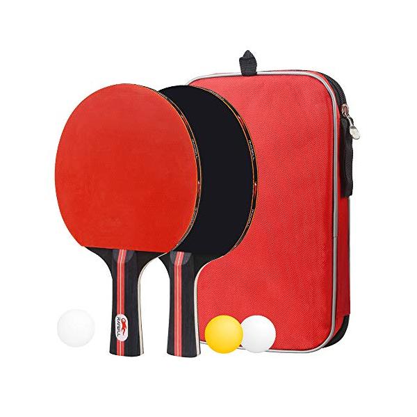 他サイト： ポータブル 卓球 ラケット ポータブル 卓球セット ラケット2本 ピンポン球3個 収納袋付き 手軽 どこでも 卓球用品 卓球ラケット 卓球ボールの商品画像