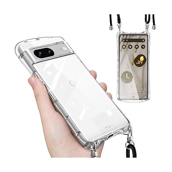Google Pixel 7a ケース クリア ショルダー ストラップ付き グーグル