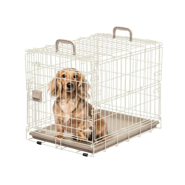 アイリスプラザ 折りたたみケージ 犬 猫 防災 ライトナチュラル 小型犬