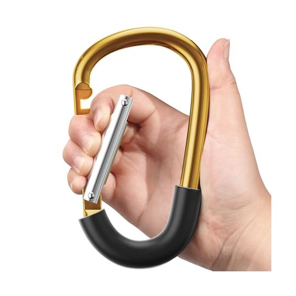 SURDOCA ベビーカーフック 耐荷重仕様 ユニバーサルタイプ 多用途ベビーカーアクセサリー ゴールド 1pc