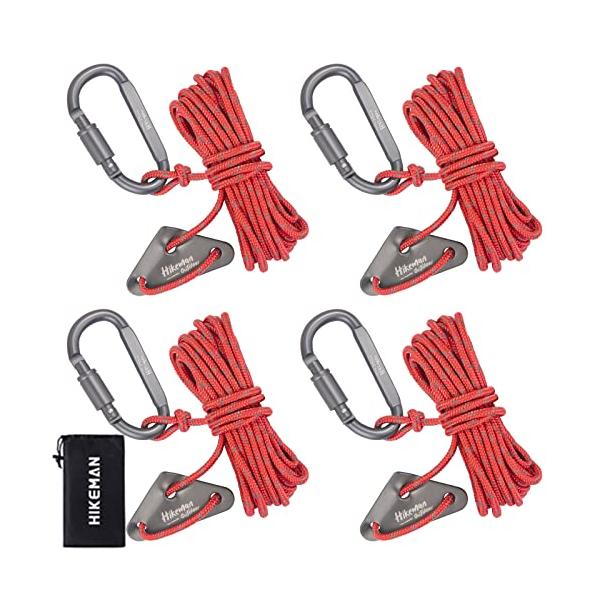 テントロープ パラコード カラビナ付き 調節 タープロープ ガイライン