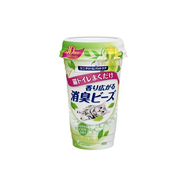 他サイト： まとめ買い　消臭ビーズ 猫トイレまくだけ 香り広がる消臭ビーズ さわやかなナチュラルガーデンの香り 450ml×3個の商品画像