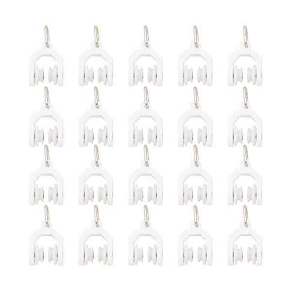 ホワイト/-/sdfsdfvds・仕様：カーテンランナー20個セット 素材：PE カラー：ホワイト。・サイズ：商品の全長28.5mm、全幅15mm、内幅10.5mm、ホイールピッチ2.5mm、ホイール径10mm、閉ループの厚さ2mm。・製品...