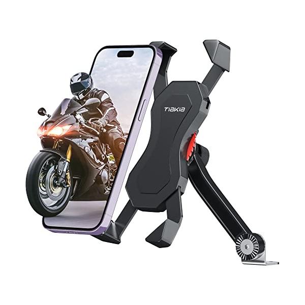 他サイト： Tiakia バイク スマホ ホルダー 原付 携帯ホルダー スタンド オートバイ バイク スマートフォン振れ止め 脱落防止 固定用 に適用 バイの商品画像
