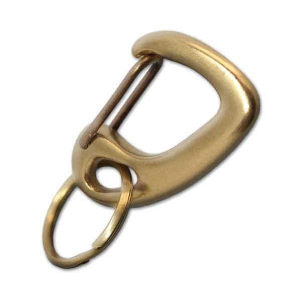 OLD MOUNTAIN BRASS + 腰部真鍮金具 近藤] 真鍮 キーホルダー ベルトフック 日本製 おしゃれ リング付き