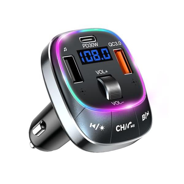 2025新登場FMトランスミッター Bluetooth 5.3 デュアルマイク ノイズ