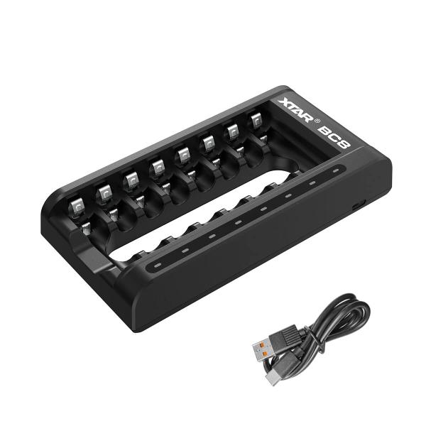 XTAR BC8 急速充電器1.2V Ni-MH/1.5V Li-ion AAA AAバッテリ充電