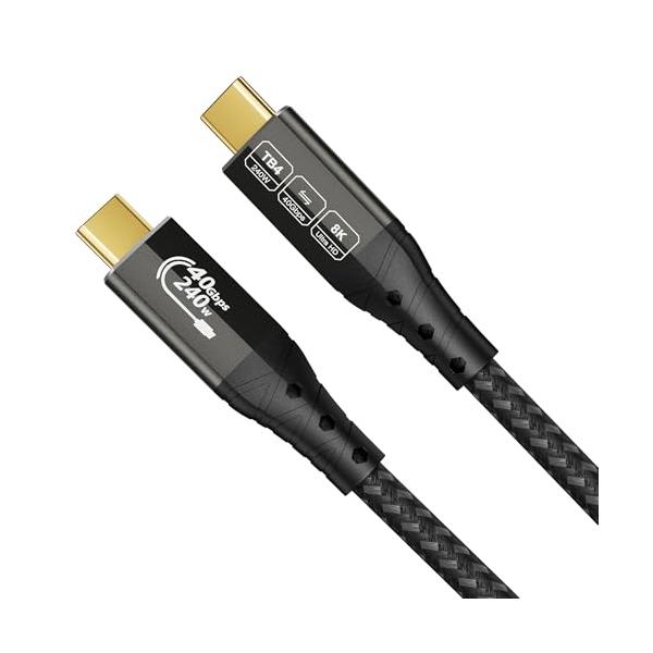 ZIKNYDO USB 4 Thunderbolt 4ケーブル 0.5m、40Gbpsデータ同期、8K/4K