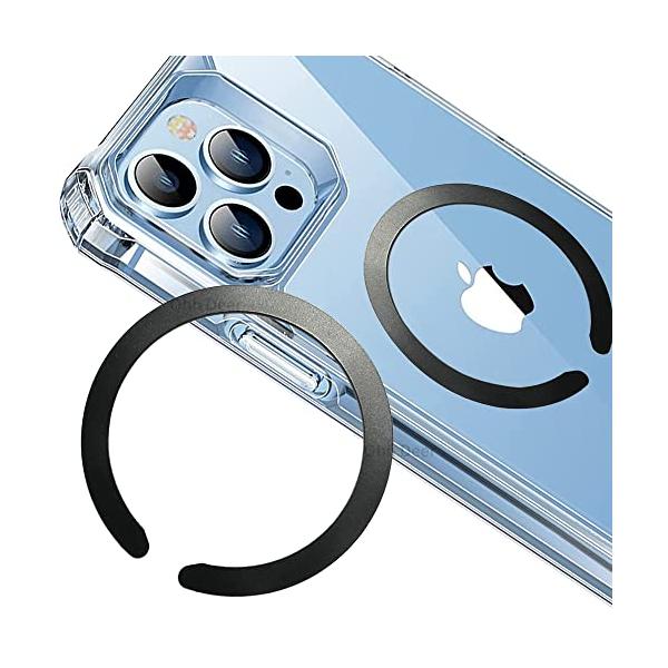 他サイト： ガイド枠付きMagnetic用 リング 磁気増強 iPhone マグネット マグセーフ シール DIY Mags対応 シール (U-ブラック)の商品画像